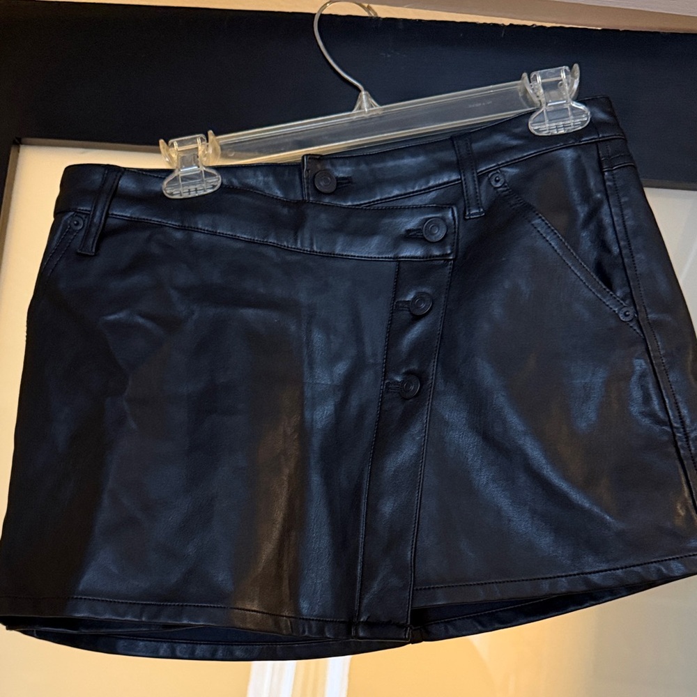 Black Faux Leather Mini Skirt